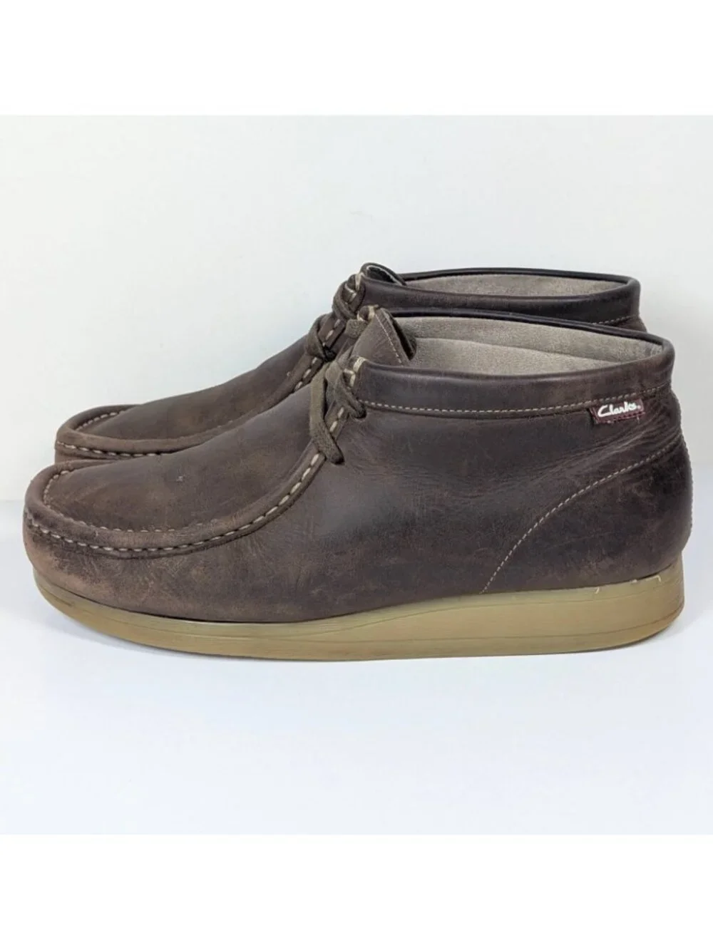 Clarks Beeswax Brown Leather Crepe Sole Desert Chukka Boots Mens Size 9 Lace Up